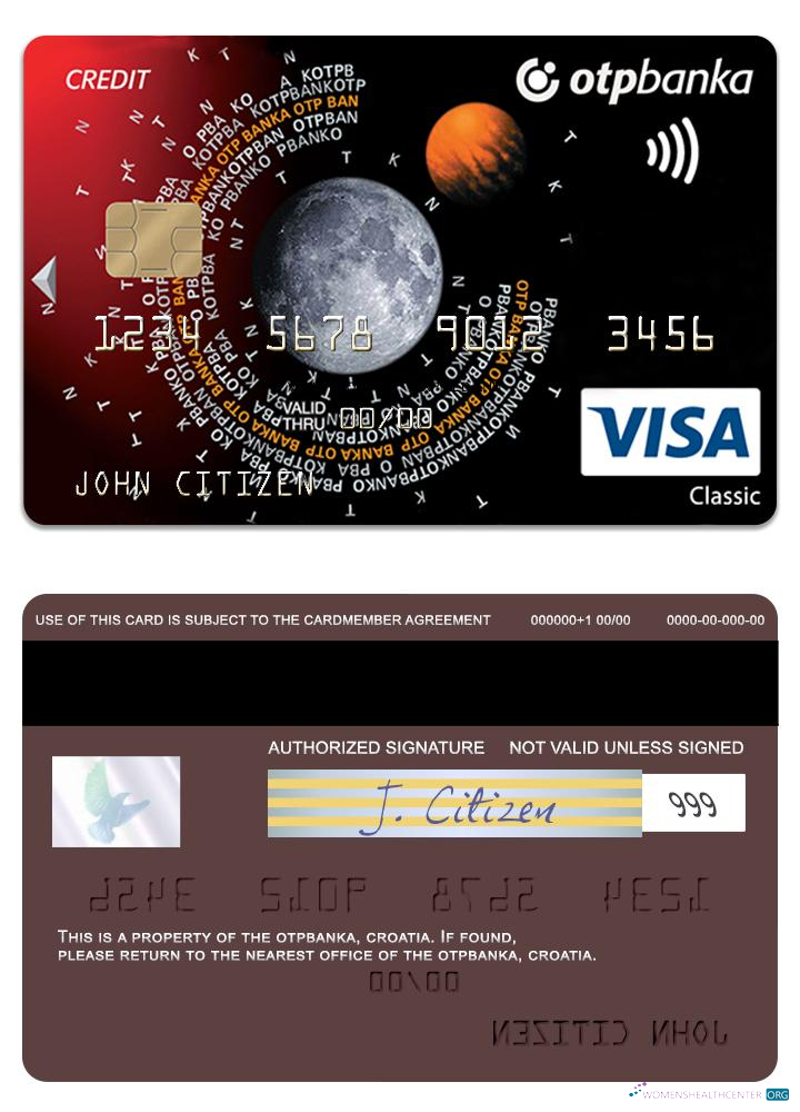 Download Croatia OTP banka visa classic instalment card Photoshop template